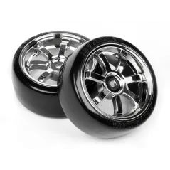 Hpi Racing T-DRIFT TIRE 26MM RAYS 57S-PRO WHEEL CHROME 4739