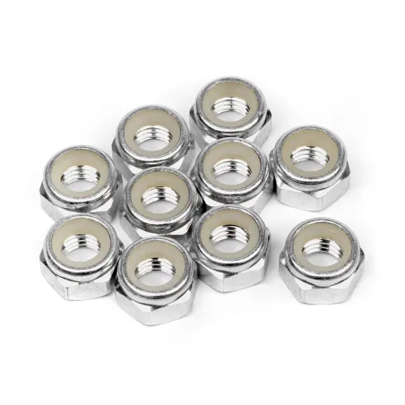 Hpi Racing ALUMINUM LOCK NUT M5 (SILVER/10pcs) 95862
