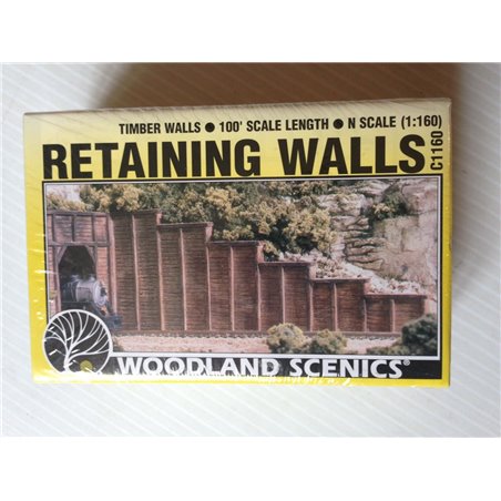 Woodland Scenics C1160 Retaining Walls Timber (Pack of 6) N Gauge