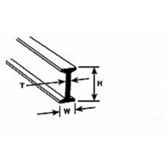 Plastruct BFS4 I-Beam 1.6 x 3.2 x 375mm