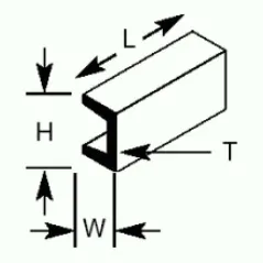 Plastruct UFS4 Deep Channel 2.3 x 3.2 x 375mm