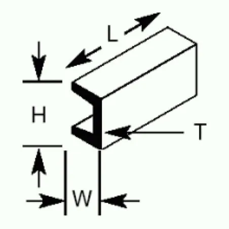 Plastruct UFS4 Deep Channel 2.3 x 3.2 x 375mm