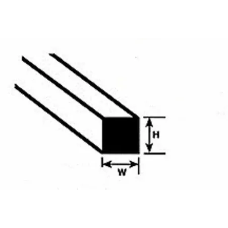 Plastruct MS80 Square Rod 2.0mm x 250mm