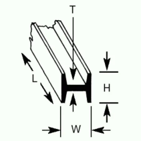 Plastruct HFS6 H-Column 4.8 x 4.8 x 600mm