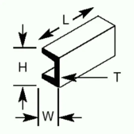 Plastruct UFS3 Deep Channel 1.7 x 2.4 x 250mm