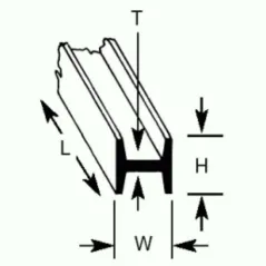 Plastruct HFS3 H-Column 2.4 x 2.4 x 375mm