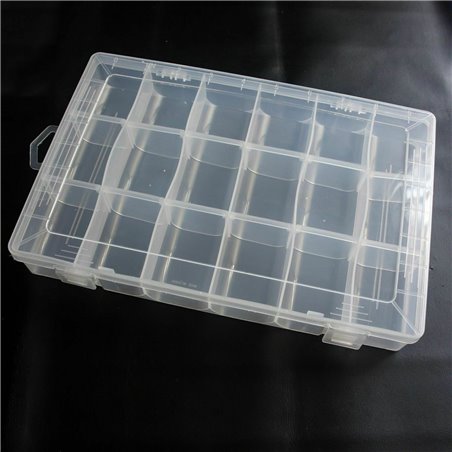 Clear Plastic 18 Compartment Storage Box with Lid