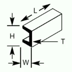 Plastruct UFS8 Deep Channel 4.6 x 6.4 x 600mm