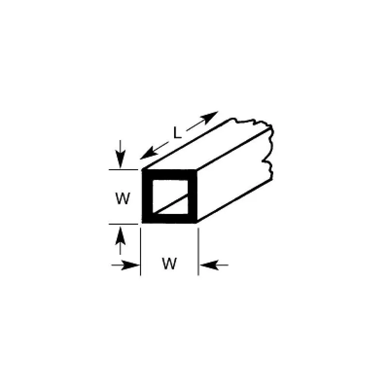Plastruct STFS10 Square Tubing 7.9mm x 375mm Plastruct STFS10 Square Tubing 7.9mm x 375mm