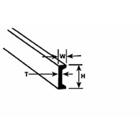 Plastruct CFS10 Channel 2.4 x 7.9 x 600mm