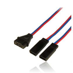 Adapter lead, MPX female / 2xJR male, wire 0.34mm2, Silicon, lenght 10cm