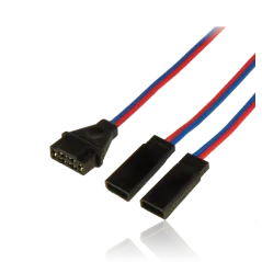 Adapter lead, MPX female / 2xJR male, wire 0.34mm2, Silicon, lenght 10cm