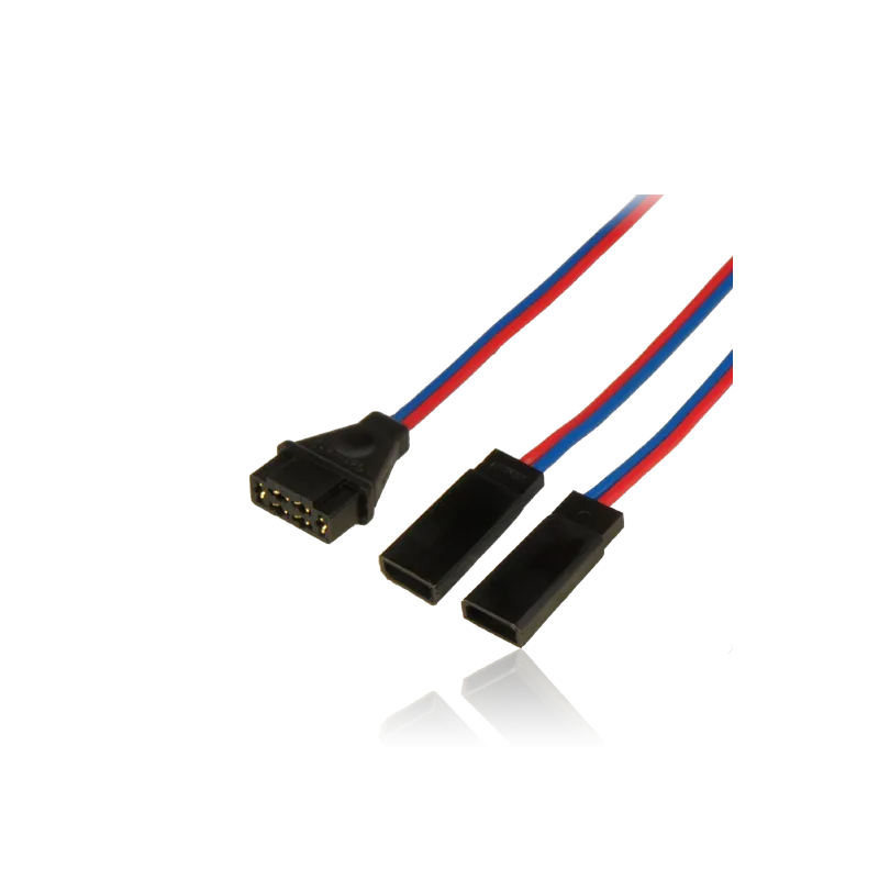 Adapter lead, MPX female / 2xJR male, wire 0.34mm2, Silicon, lenght 10cm
