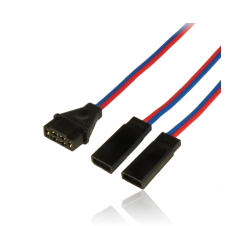 Adapter lead, MPX female / 2xJR male, wire 0.34mm2, Silicon, lenght 10cm
