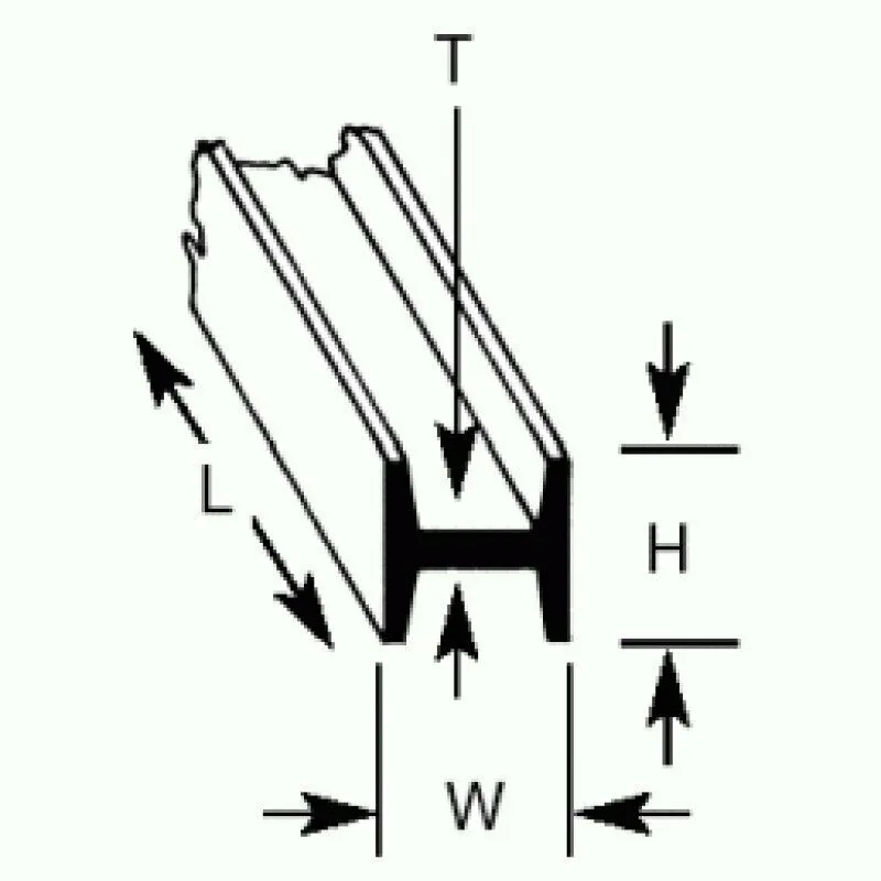 Plastruct HFS12 H-Column 9.5 x 9.5 x 375mm