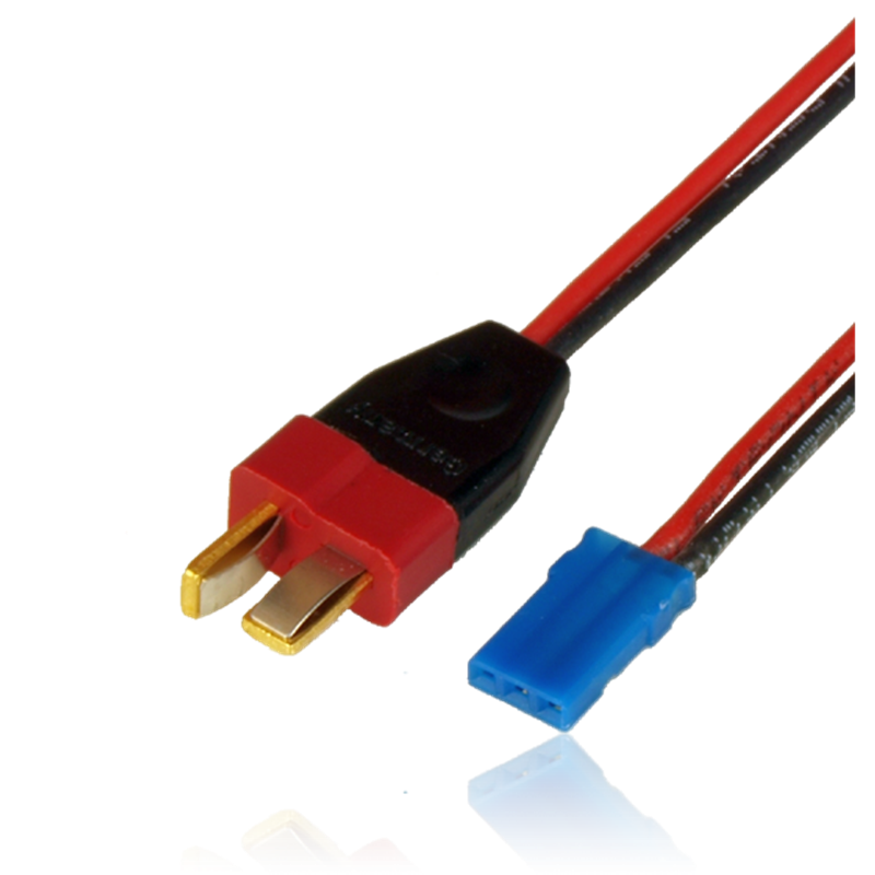 Adapter lead, Deans male / JR female, wire 0.5mm2, Silicon, lenght 10cm
