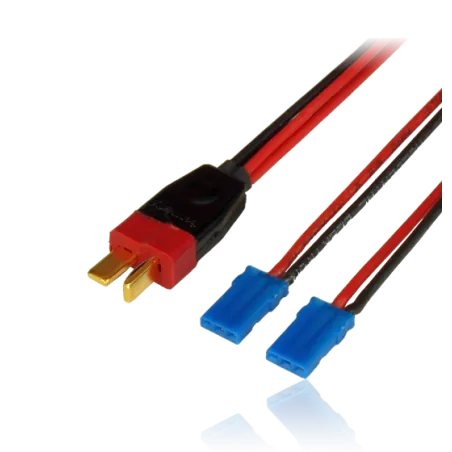 Adapter lead, Deans male / 2xJR female, wire 0.5mm2, Silicon, lenght 10cm