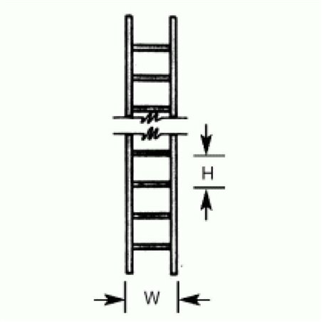 Plastruct LS2  Ladder 4.0mm x 2.0mm x 75mm