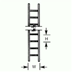Plastruct LS4  Ladder 6.4mm x 3.2mm x 125mm
