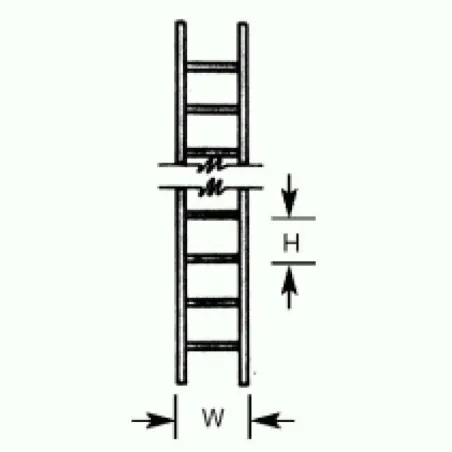 Plastruct LS4 Ladder 6.4mm x 3.2mm x 125mm