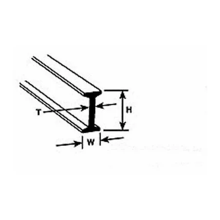Plastruct BFS16 I-Beam 6.4 x 12.7 x 375mm