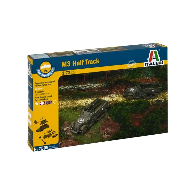 ITALERI M3A1 HALF TRUCK (2 FAST ASSEMBLEY MODELS)