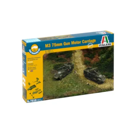 ITALERI M3 76MM GUN MOTOR CARRIAGE (2 FAST ASSEMBLEY MODELS)
