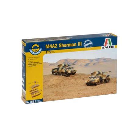 ITALERI M4A2 SHERMAN III (2 FAST ASSEMBLEY MODELS)