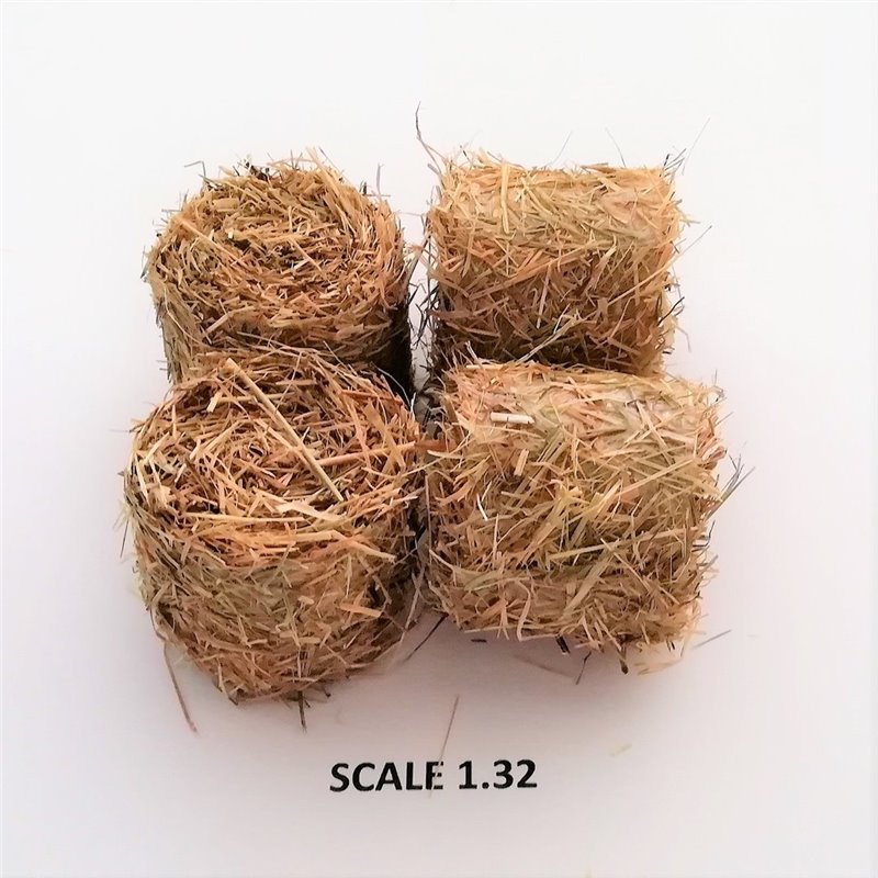 ROUND BALES HAY FOR SCALE 1:32 NATURAL PACK OF 2