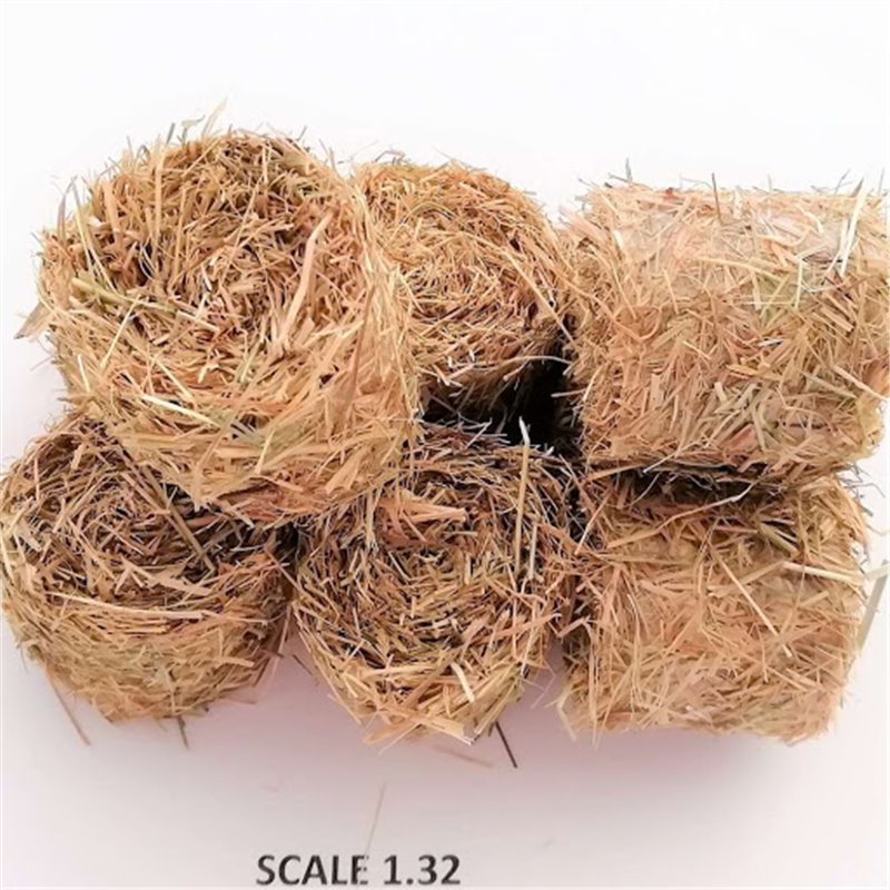 ROUND BALES HAY FOR SCALE 1:32 NATURAL PACK OF 5