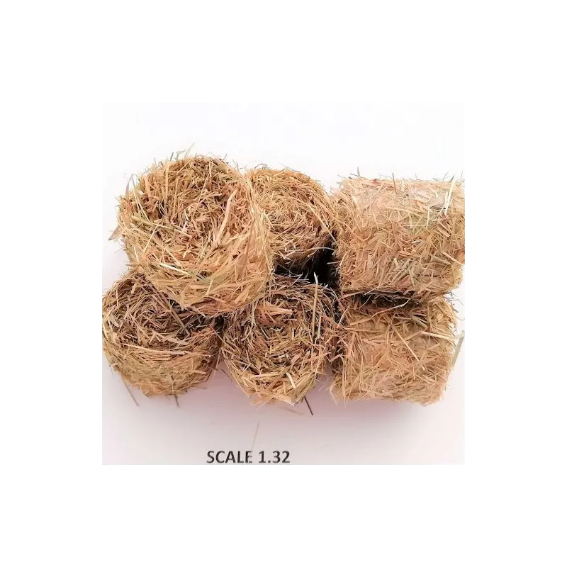 ROUND BALES HAY FOR SCALE 1:32 NATURAL PACK OF 5