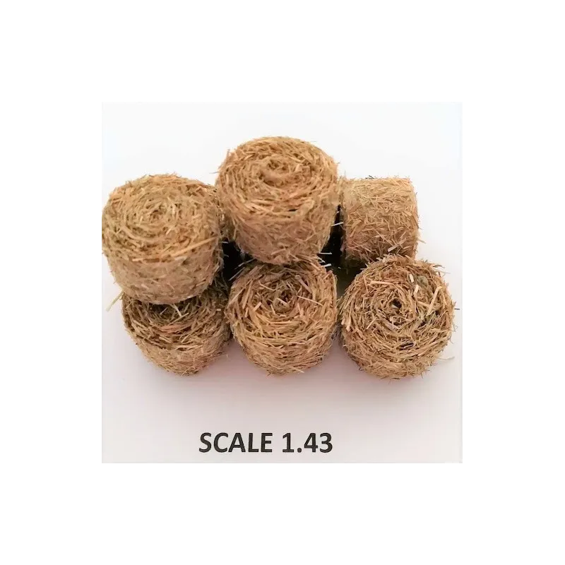 ROUND BALES HAY FOR SCALE 1:43 NATURAL PACK OF 5