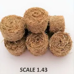 ROUND BALES HAY FOR SCALE 1:43 NATURAL PACK OF 2
