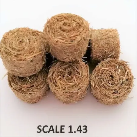 ROUND BALES HAY FOR SCALE 1:43 NATURAL PACK OF 2