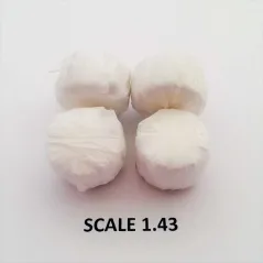 ROUND BALES WHITE WRAP FOR SCALE 1:43 WHITE PACK OF 2