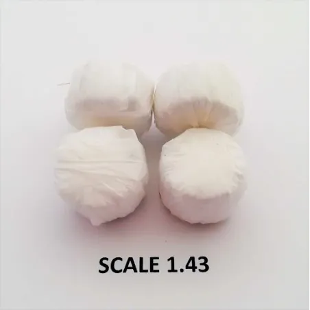 ROUND BALES WHITE WRAP FOR SCALE 1:43 WHITE PACK OF 2
