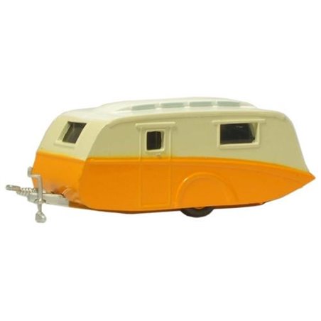 Oxford Diecast Caravan Orange/Cream 