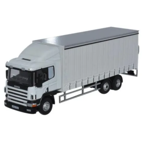 Oxford Diecast Scania Curtainside White