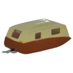 Oxford Diecast Caravan Cream and Brown 