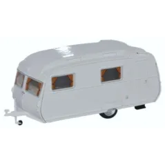 Oxford Diecast Carlight Continental Caravan Artic White