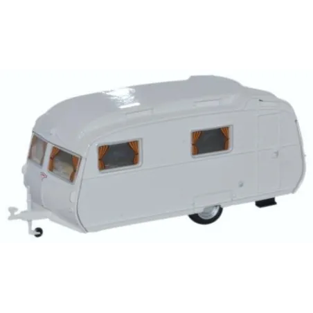 Oxford Diecast Carlight Continental Caravan Artic White