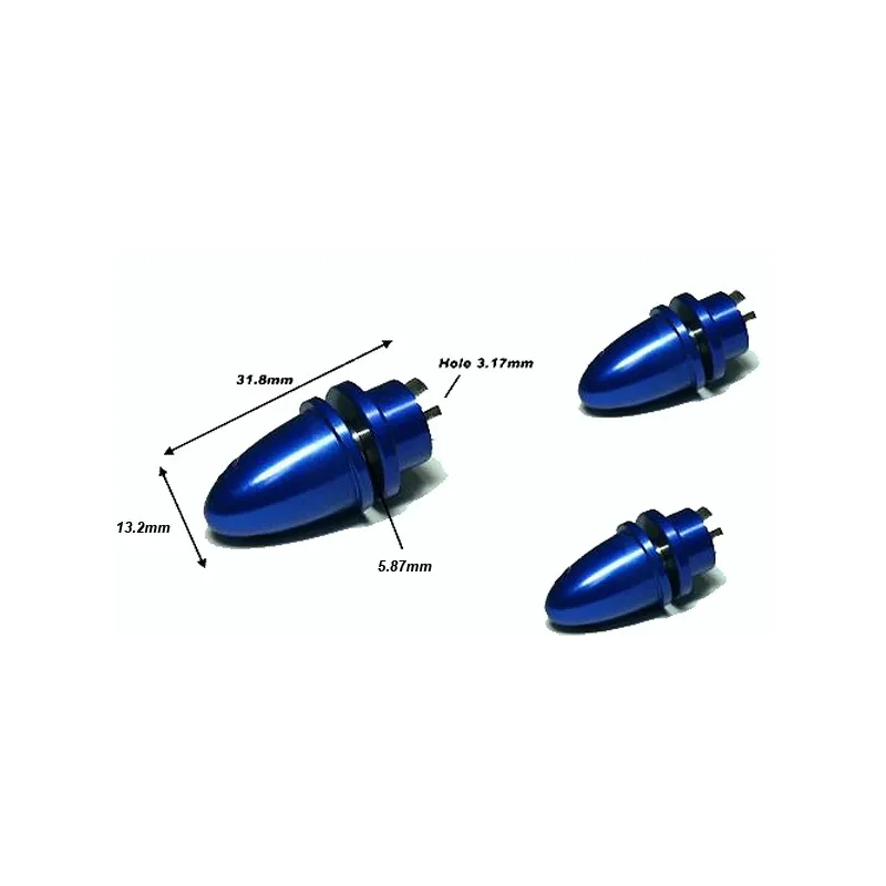 Electric Blue Motor Prop Adapter 3.17mm Shaft (COLLET TYPE)