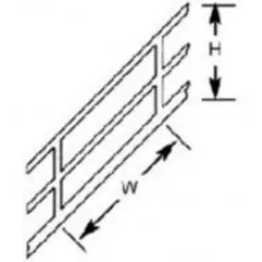 Plastruct SRS4 Stair Rail 19.1mm x 10.7mm x 150mm