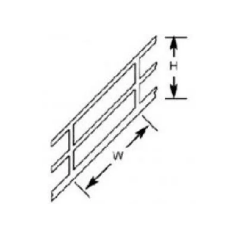 Plastruct SRS4 Stair Rail 19.1mm x 10.7mm x 150mm