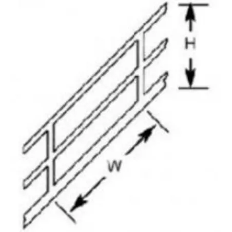 Plastruct SRS4 Stair Rail 19.1mm x 10.7mm x 150mm