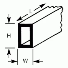 Plastruct RTFS10 Rectangular Tubing 6.4 x 9.5 x 375mm