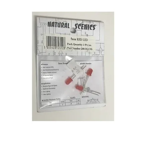 Natual Scenics 5mm red led 3 pack 