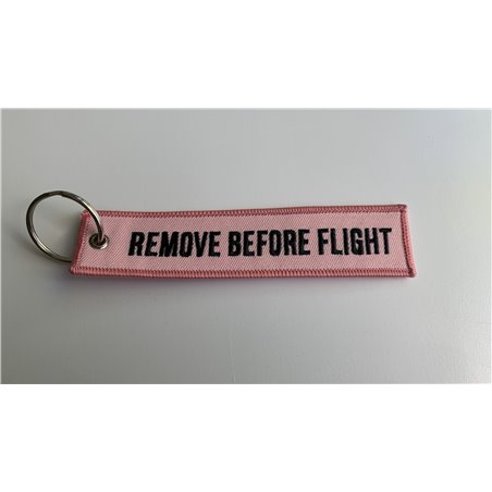 Remove Before Flight Aviation Gifts Key Tag Key Chain in Pink