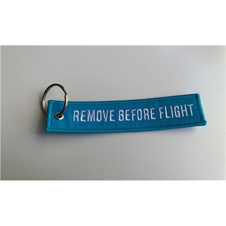 Remove Before Flight Aviation Gifts Key Tag Key Chain in baby blue