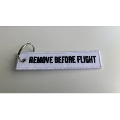 Remove Before Flight Aviation Gifts Key Tag Key Chain in white